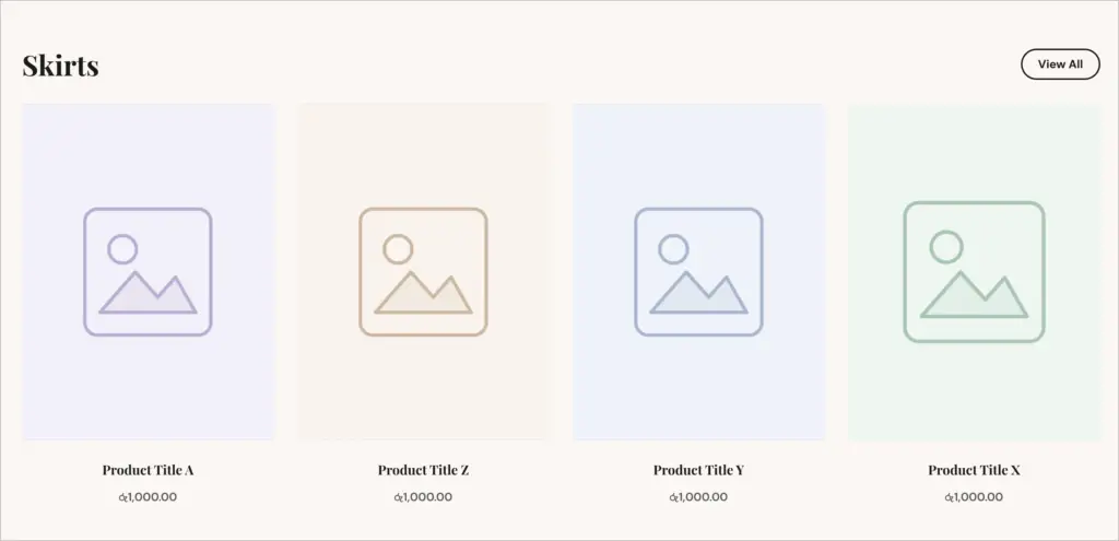 Products Section preview